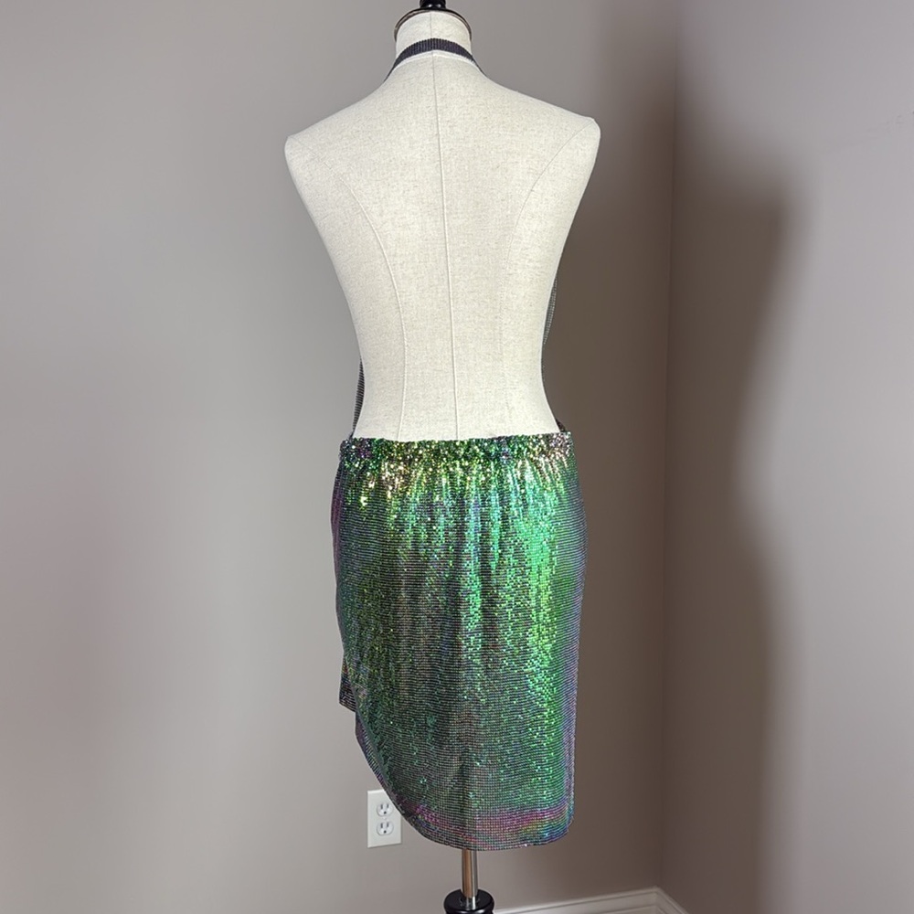Iridescent Halter Mini Dress - Picture 3 of 4